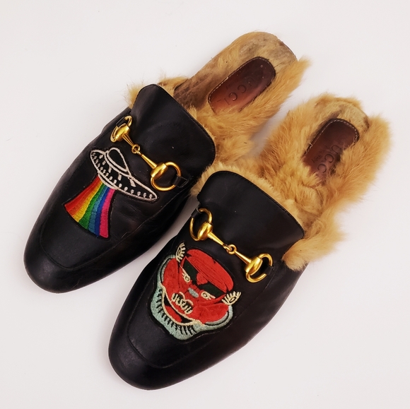 Gucci princetown fur Loafers spaceship/dragon - Picture 6 of 10